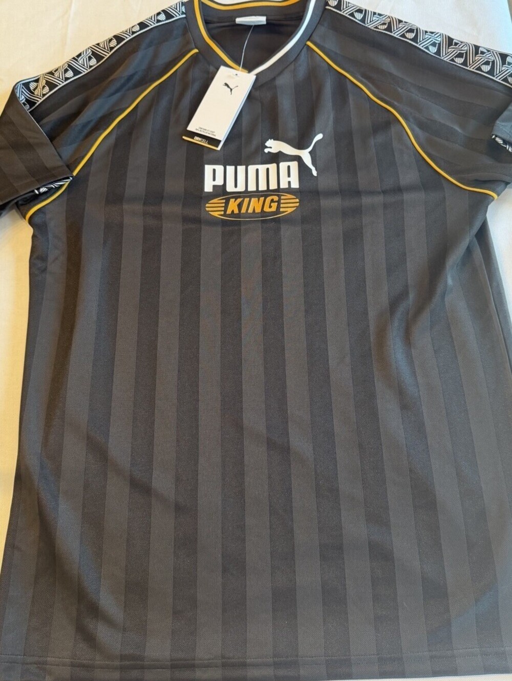 Puma KING Relaxed Football Jersey Men’s Small Black Gold DryCELL NWT Soccer Tee